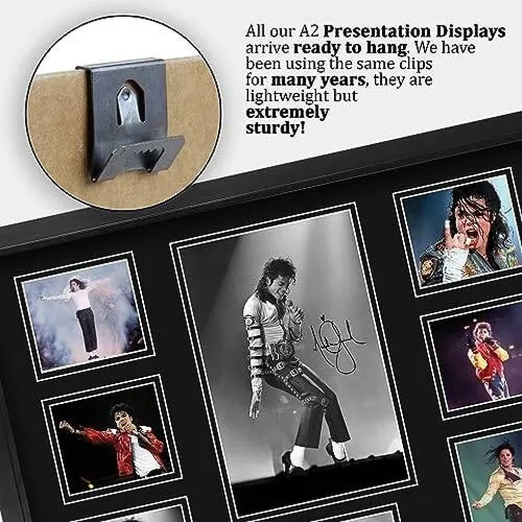 ALAYRA FR A2 Michael Jackson Gifts Printed Signed Autograph Picture for Music Memorabilia Fans - A2 Framed 01 - Image 3