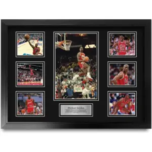 ALAYRA FR A2 Michael Jordan Gifts Printed Signed Autograph Presentation Display for Basketball Memorabilia Fans - A2 Framed 01