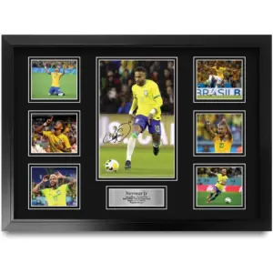 ALAYRA FR A2 Neymar Brazil Printed Memorabilia Signed Autograph Photograph Display for Football Fans and Supporters - A2 Framed 01