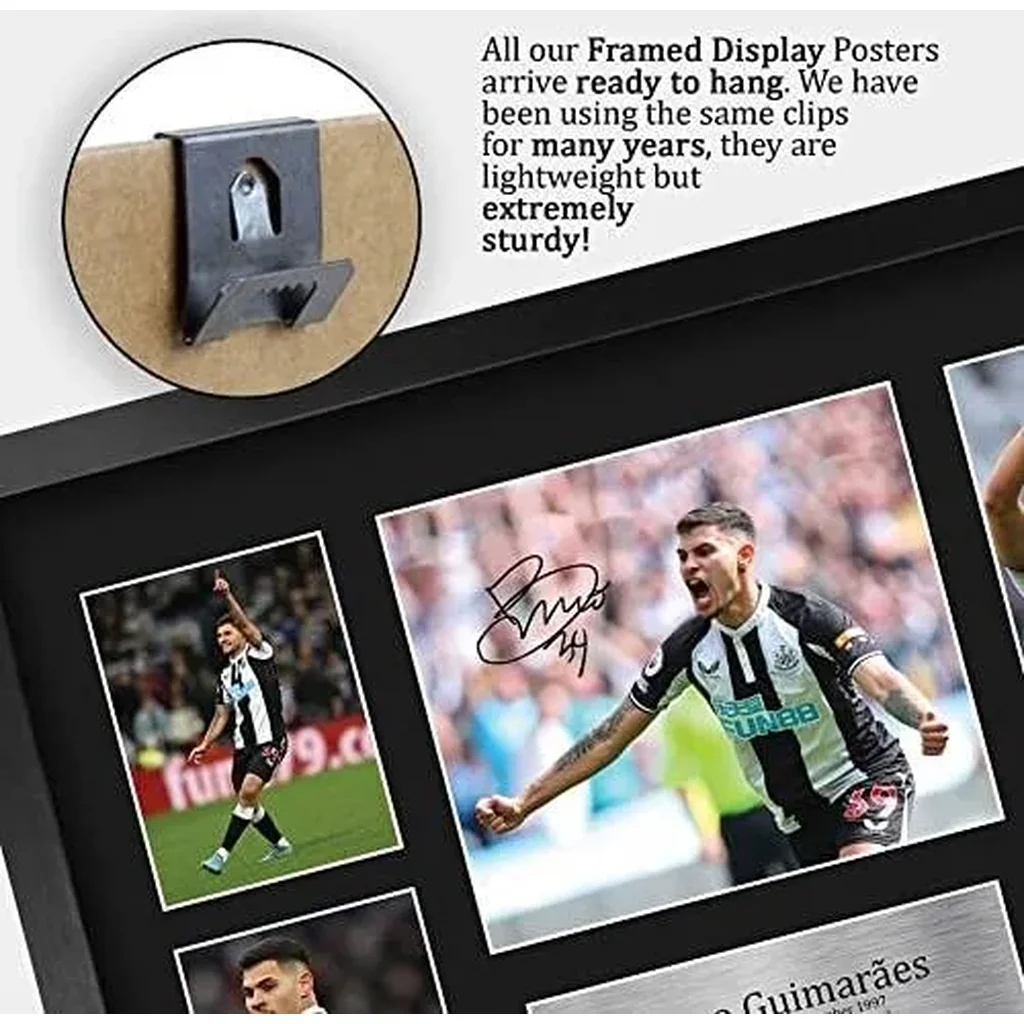 ALAYRA FR A3 Bruno Guimaraes Magpies Printed Memorabilia Signed Autograph Photograph Display for Football Fans and Supporters - A3 Framed 01 - Image 3