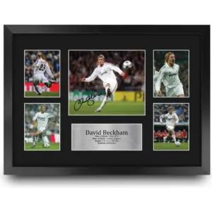 ALAYRA FR A3 David Beckham Real Madrid Gifts Printed Signed Autograph Picture for Football Fans and Supporters - A3 Framed 01
