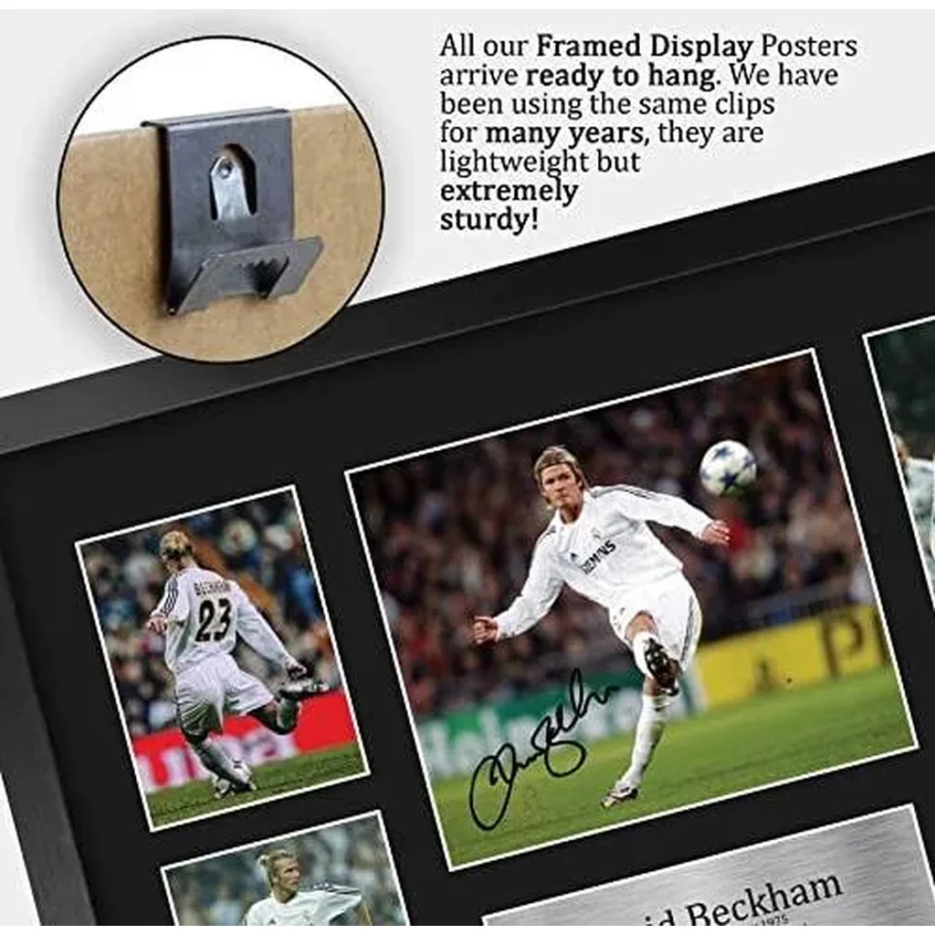 ALAYRA FR A3 David Beckham Real Madrid Gifts Printed Signed Autograph Picture for Football Fans and Supporters - A3 Framed 01 - Image 3
