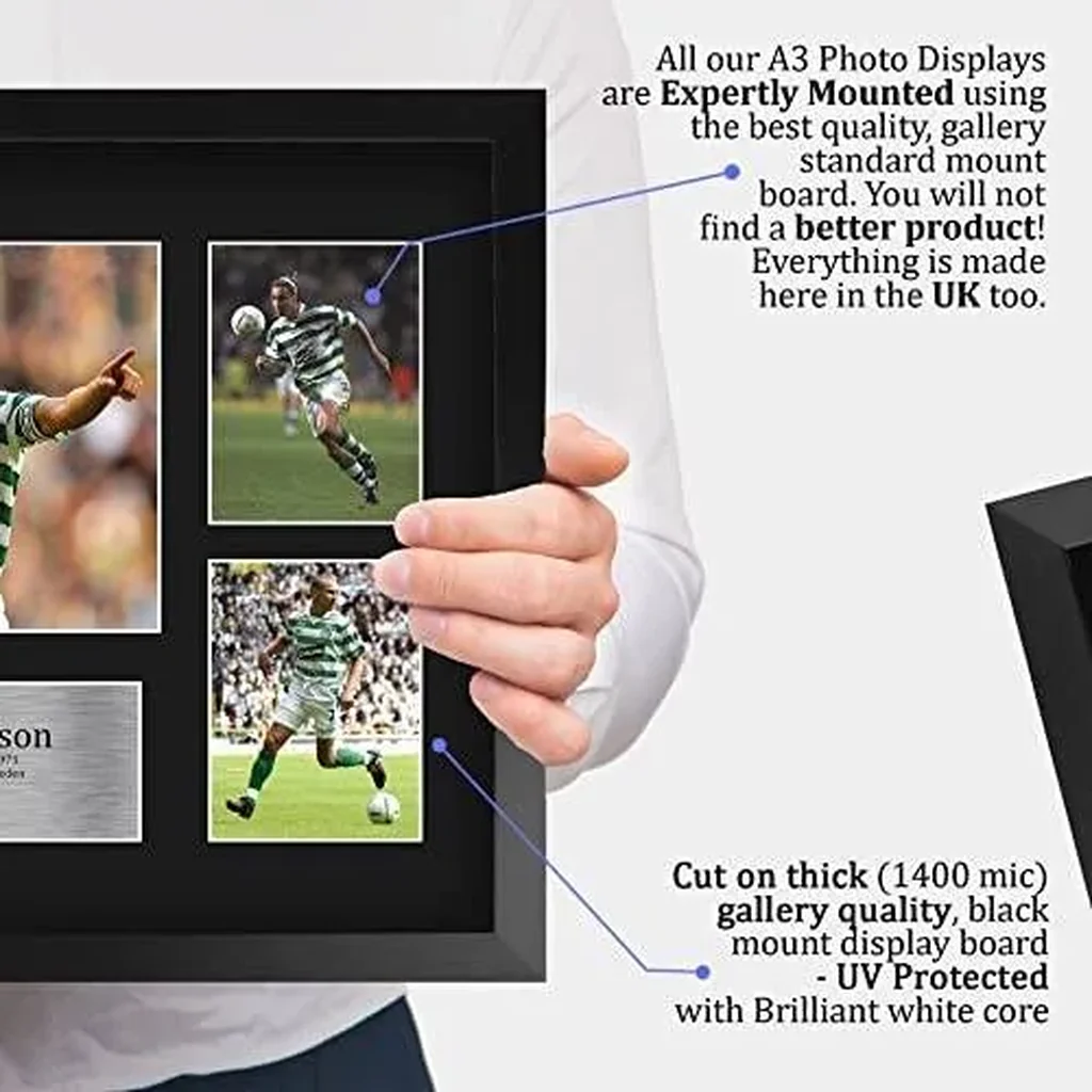 ALAYRA FR A3 Henrik Larsson Celtic Printed Memorabilia Signed Autograph Photograph Display for Football Fans and Supporters - A3 Framed 01 - Image 2