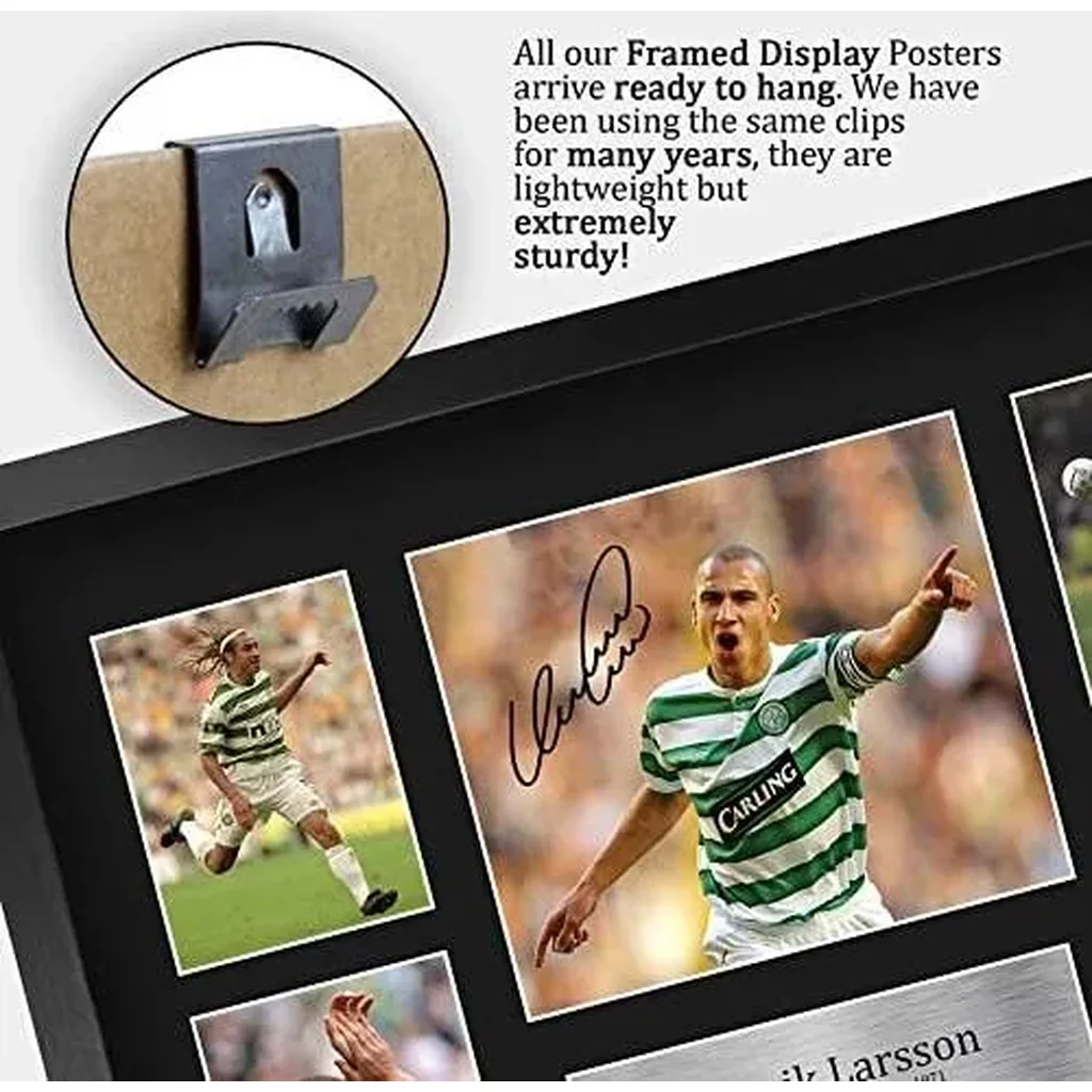 ALAYRA FR A3 Henrik Larsson Celtic Printed Memorabilia Signed Autograph Photograph Display for Football Fans and Supporters - A3 Framed 01 - Image 3