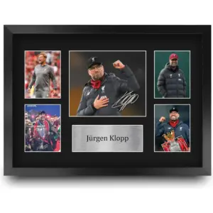 ALAYRA FR A3 Jurgen Klopp Liverpool Manager Printed Memorabilia Signed Autograph Photograph Presentation Display for Football Fans and Supporters - A3 Framed 01