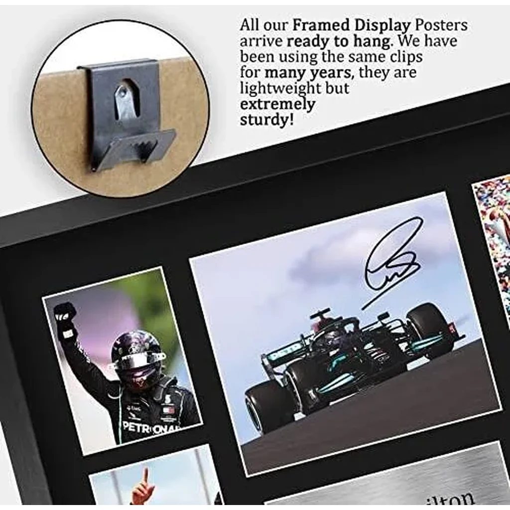 ALAYRA FR A3 Lewis Hamilton Gifts Printed Signed Autograph Presentation Display for F1 Formula 1 Racing Fans - A3 Framed 01 - Image 3