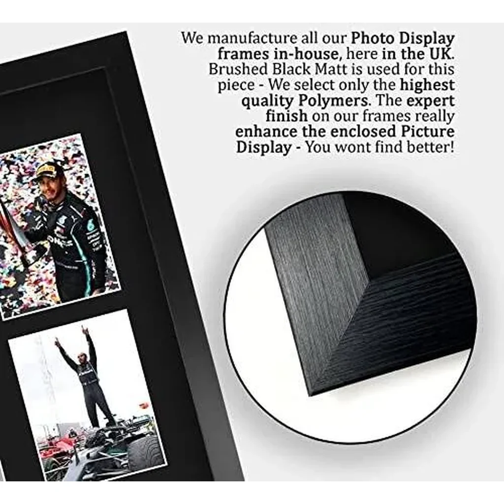 ALAYRA FR A3 Lewis Hamilton Gifts Printed Signed Autograph Presentation Display for F1 Formula 1 Racing Fans - A3 Framed 01 - Image 4