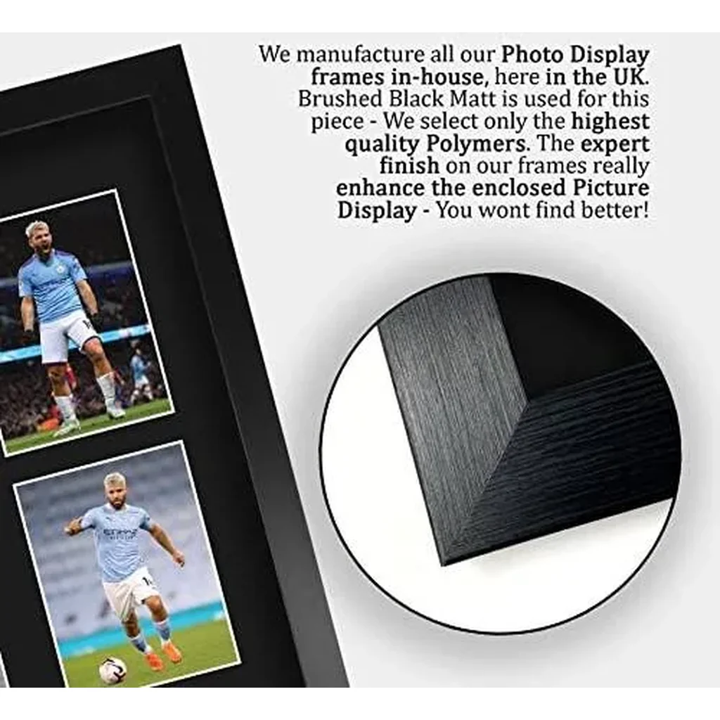 ALAYRA FR A3 Sergio Aguero Manchester City Man City Gifts Printed Signed Autograph Picture for Football Fans and Supporters - A3 Framed 01 - Image 2