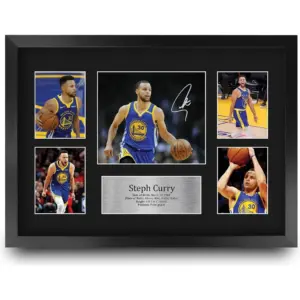 ALAYRA FR A3 Steph Curry Golden State Warriors Gifts Printed Signed Autograph Presentation Display for Basketball Memorabilia Fans - A3 Framed 01