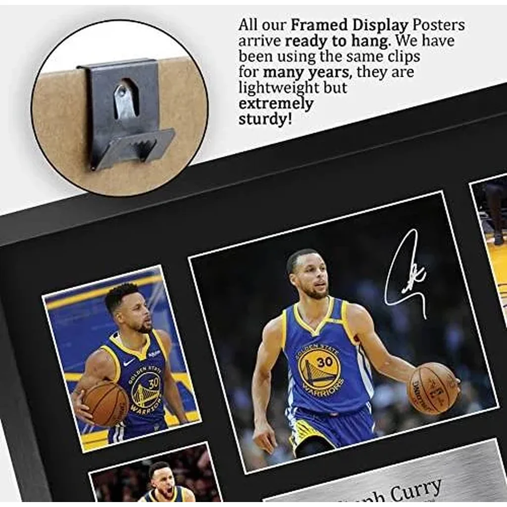 ALAYRA FR A3 Steph Curry Golden State Warriors Gifts Printed Signed Autograph Presentation Display for Basketball Memorabilia Fans - A3 Framed 01 - Image 3