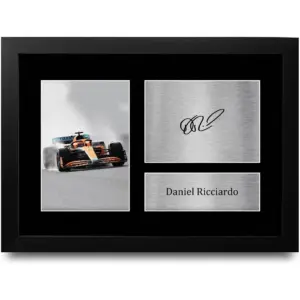 ALAYRA FR A4 Daniel Ricciardo Formula 1 Gifts Printed Signed Autograph Picture for F1 Formula 1 Racing Fans - A4 Framed 01