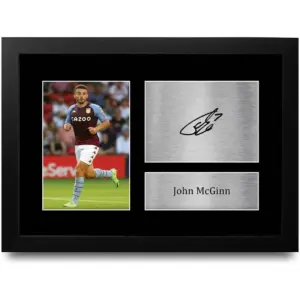 ALAYRA FR A4 John McGinn Aston Villa Gifts Printed Signed Autograph Picture for Football Fans and Supporters - A4 Framed 01