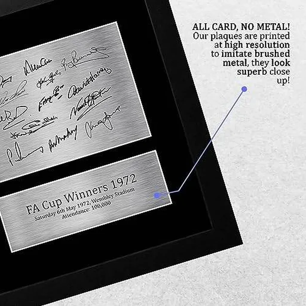 ALAYRA FR A4 Leeds United 1972 FA Cup Winners Printed Memorabilia Signed Autograph Photograph Display for Football Fans and Supporters - A4 Framed 01 - Image 3