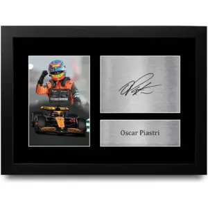ALAYRA FR A4 Oscar Piastri McLaren Gifts Printed Signed Autograph Picture for F1 Formula 1 Racing Fans - A4 Framed 01