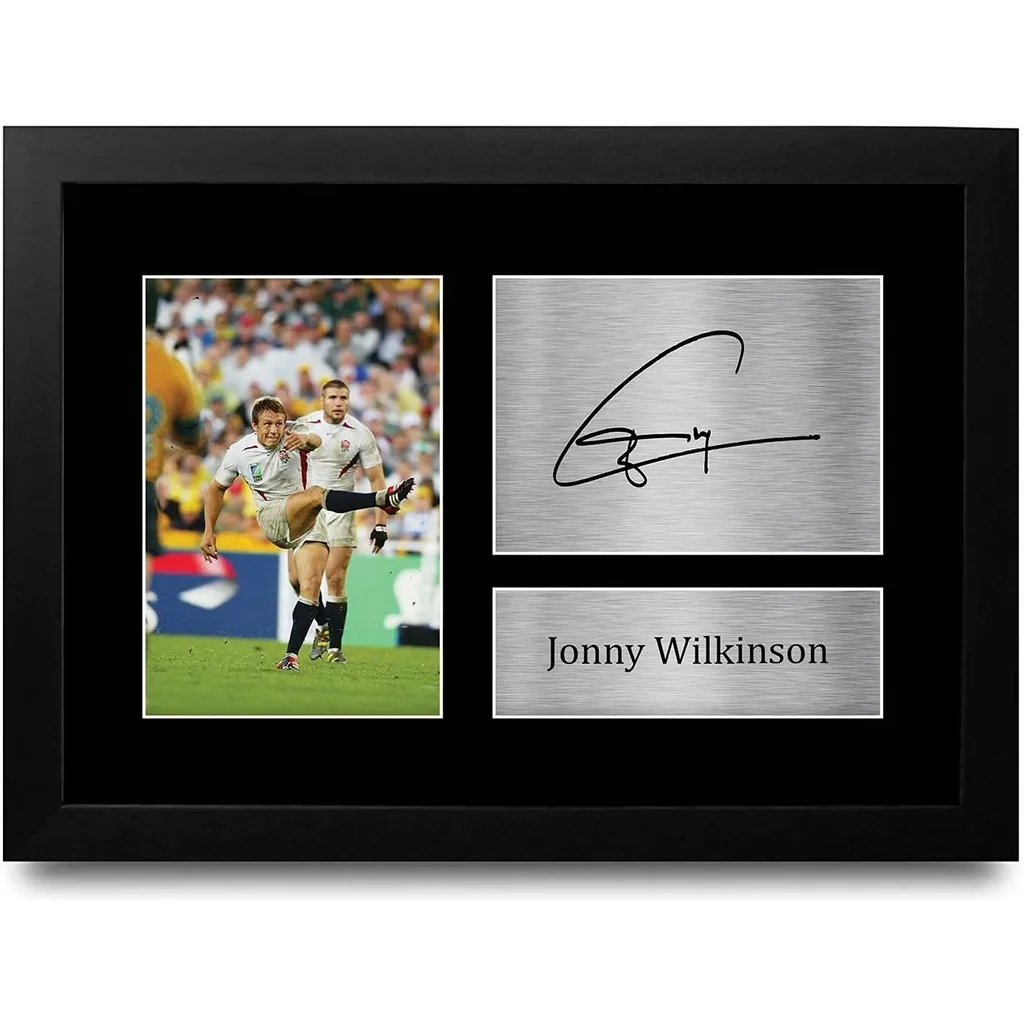 ALAYRA FR Jonny Wilkinson England Gifts Printed Signed Autograph Picture for Rugby Union Fans - A4 Framed 01