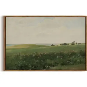 ALAYRA Framed Canvas Wall Art Vintage Decor, Farmhouse Decor, Vast Grassland Landscape Paintings, Large Prints, Scenery Wall Decoration for Living Room Bedroom Bathroom Home Decor, 20"x30" 01