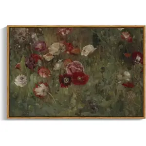 ALAYRA Framed Canvas Wall Art Vintage Decor, Flowers Canvas Wall Art Modern Farmhouse Decor, Botanical Wall Art Painting for Office, Bedroom Bathroom Office home Decor, 24"x36" 01