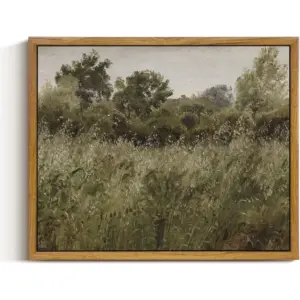 ALAYRA Framed Canvas Wall Art Vintage Decor, Grassland Nature Framed Artwork for Walls, Nature Scenic Living Room Pictures Wall Decoration, Bathroom Bedroom Office Decor, 9"x11" 01