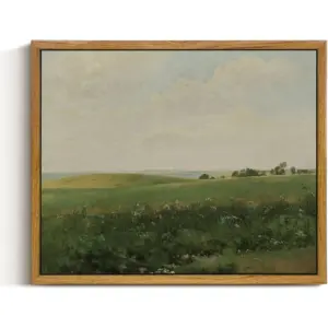 ALAYRA Framed Canvas Wall Art Vintage Decor, Vast Grassland Bathroom Pictures Wall Decor, Wild Field Landscape Paintings, Home Decor Wall Art for Living Room, Office Dining Room Decor, 9"x11" 01