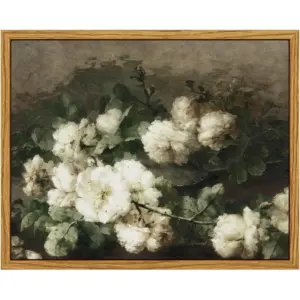 ALAYRA Framed Canvas Wall Art, Vintage Flower Pictures Decor Aesthetic, Samll Wall Art Valentines Day Gifts, Desk Shelf Decor, Floral Paintings Decor For Bedroom Bedroom Office Decor, 8x10in 01