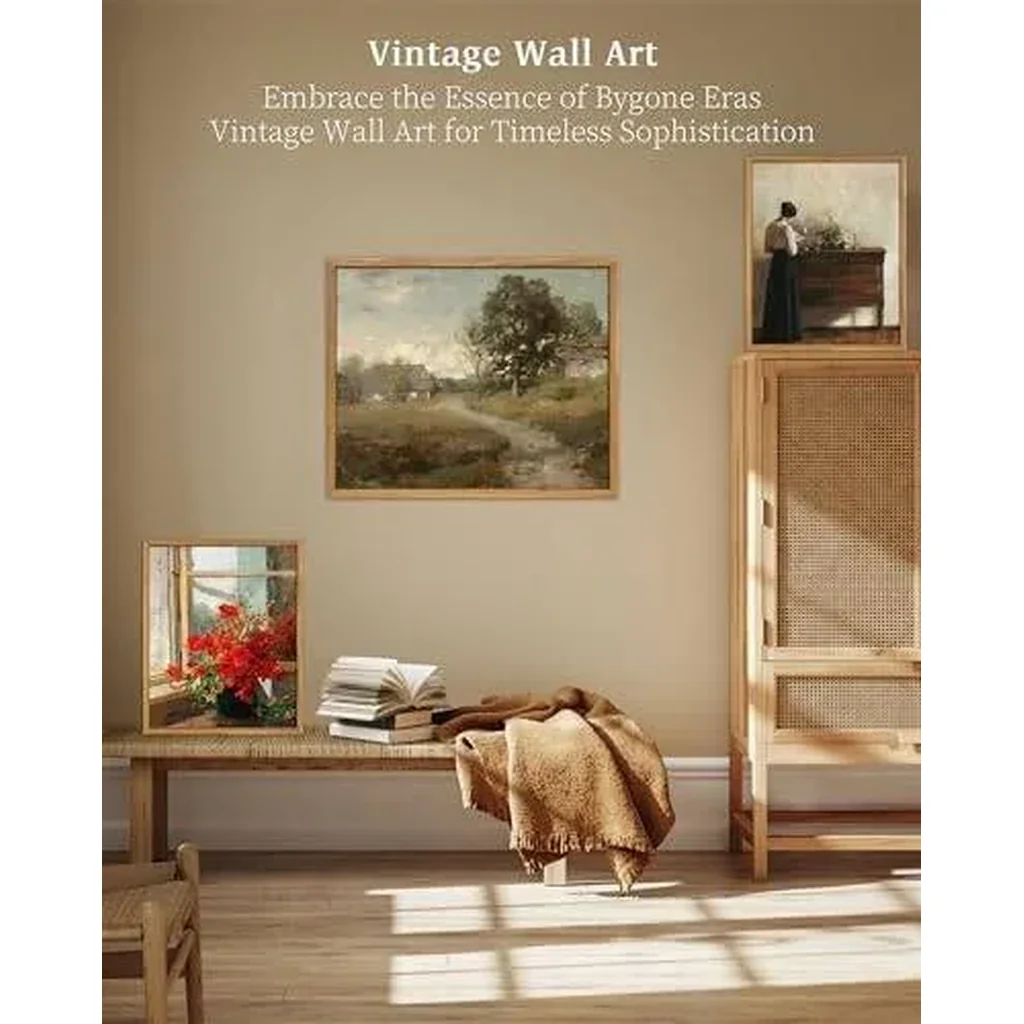 ALAYRA Framed Canvas Wall Art, Vintage Wall Decor Countryside Road Pictures, Ready to Hang Painting for Living Room Bedroom Bathroom, 12x16in 01 - Image 5