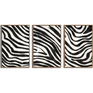 ALAYRA Framed Minimalist Wall Art Black and White Abstract Canvas Pictures Striped Whirlpool Mid Century Modern Canvas Painting for Living Room Bedroom Bathroom Office Home Wall Decor 16"X24"X3 01