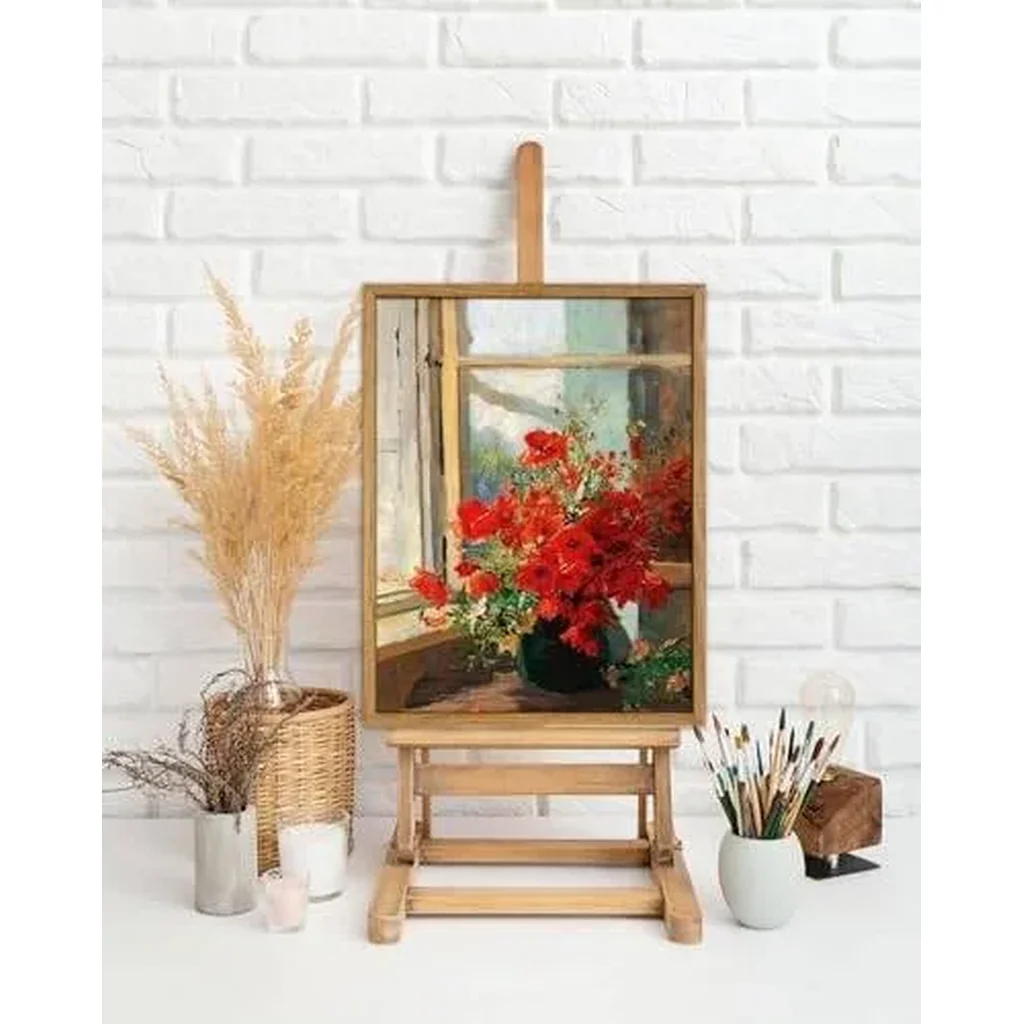 ALAYRA Framed Wall Art, Vintage Wall Art, Modern Farmhouse Decor, Red Flowers Print, Antique Wall Decor 12x16in 01 - Image 2