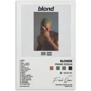 ALAYRA Frank Ocean - Blonde Album Cover Canvas Posters for Room Aesthetic Gift Unframe16x24inch(40x60cm) 01