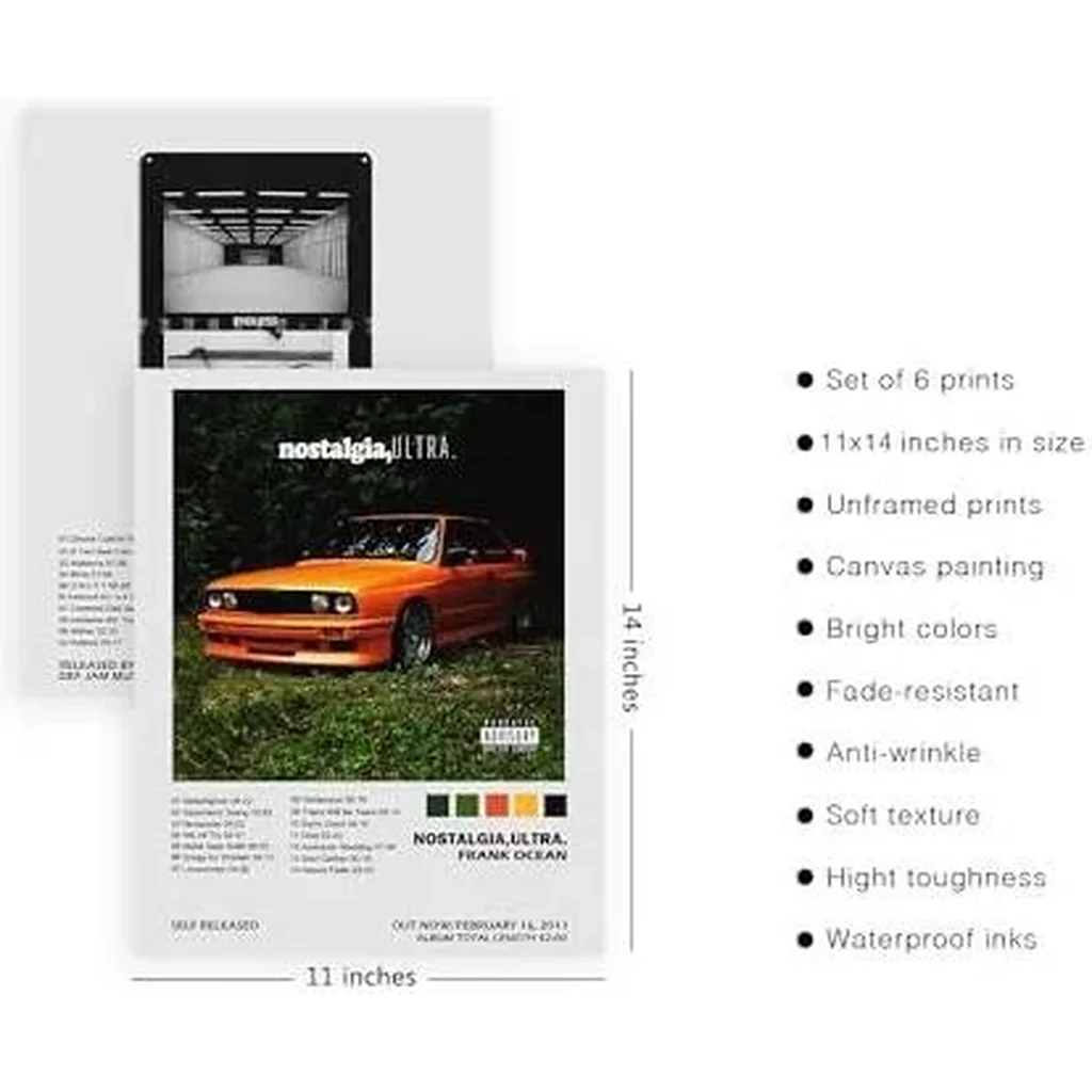 ALAYRA Frank Ocean Album Cover Posters Set of 4 Music Posters for Room Aesthetic Canvas Wall Art for Teens Room Decor (11"x14" UNFRAMED) 01 - Image 4