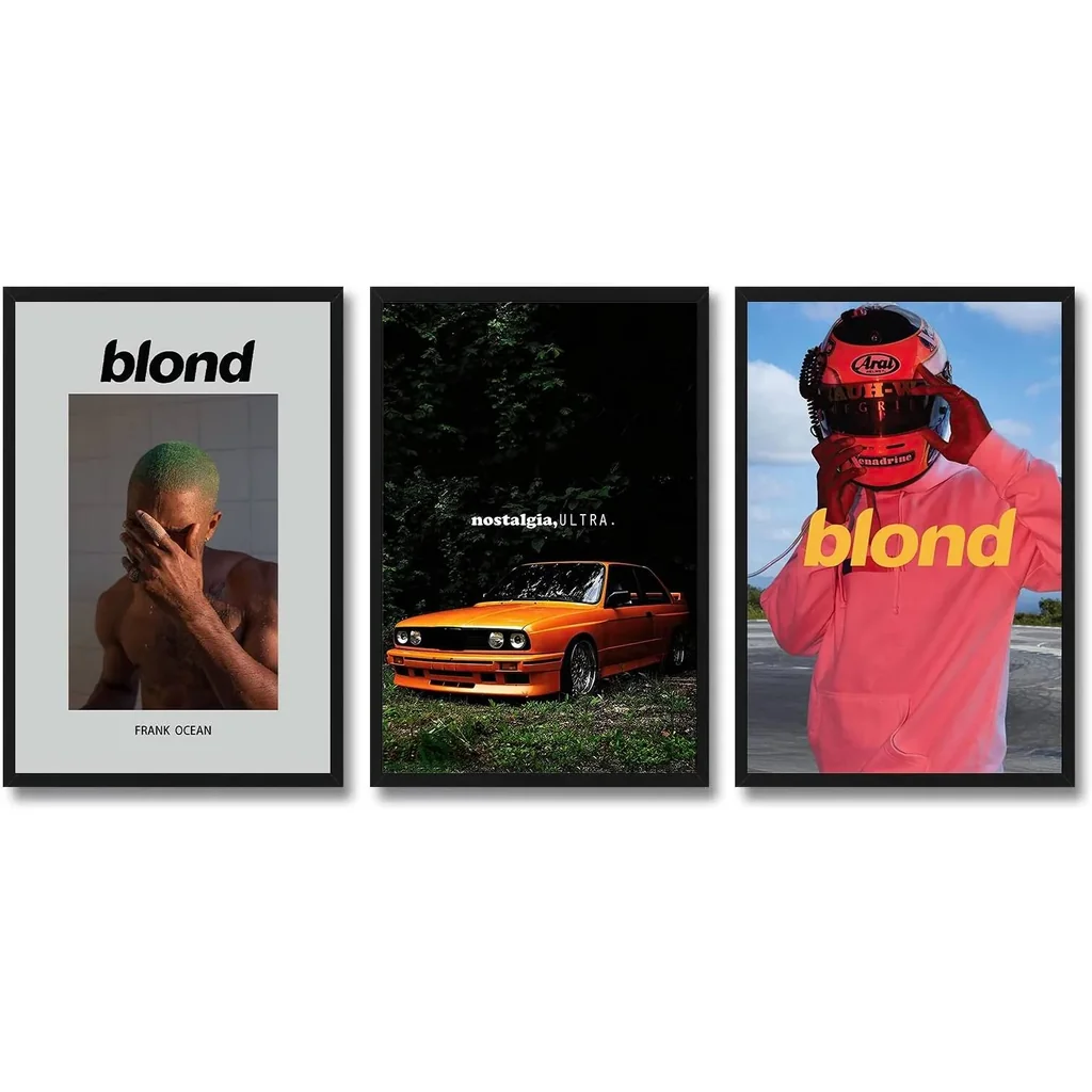 ALAYRA Frank Ocean Poster Blonde Album Cover Posters for Room Aesthetic Canvas Wall Art Print Family Bedroom Decor Posters 12x18inch(30x45cm)-3pcs 01