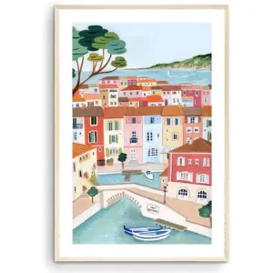 ALAYRA French Riviera Art Print, Port Grimaud, France Wall Art, Home Decor, Travel Gift, Provence (Unframed) (16x24) 01
