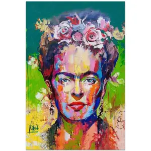 ALAYRA Frida Kahlo Canvas Prints Wall Art, Unframed, Frida Kahlo Picutre Portrait Poster for Bathroom Living Room Bedroom Kitchen Wall Decoration 16X24inch (40X60cm, No Frame) 01