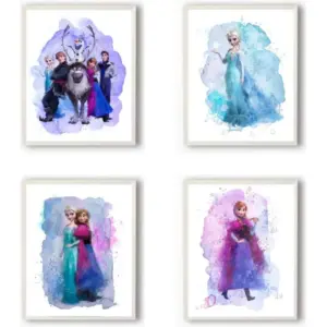 ALAYRA Frozen Wall Art Decor Prints by - Frozen Poster - Frozen Birthday Party Supplies - Frozen Bedroom Decor For Girls, Anna Olaf Kristoff Elsa Party Decorations (8x10 UNFRAMED) 01