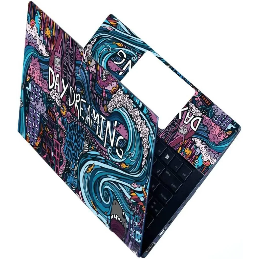 ALAYRA Full Laptop Skin Bubble-Free HD Quality Sticker for Laptops Upto 15.6" Compatible with Apple/Dell/HP/Lenovo/Acer/Asus/Sony (Dustproof, Waterproof, Scratchproof, Reusable) - Day Dreaming FLBK1 0