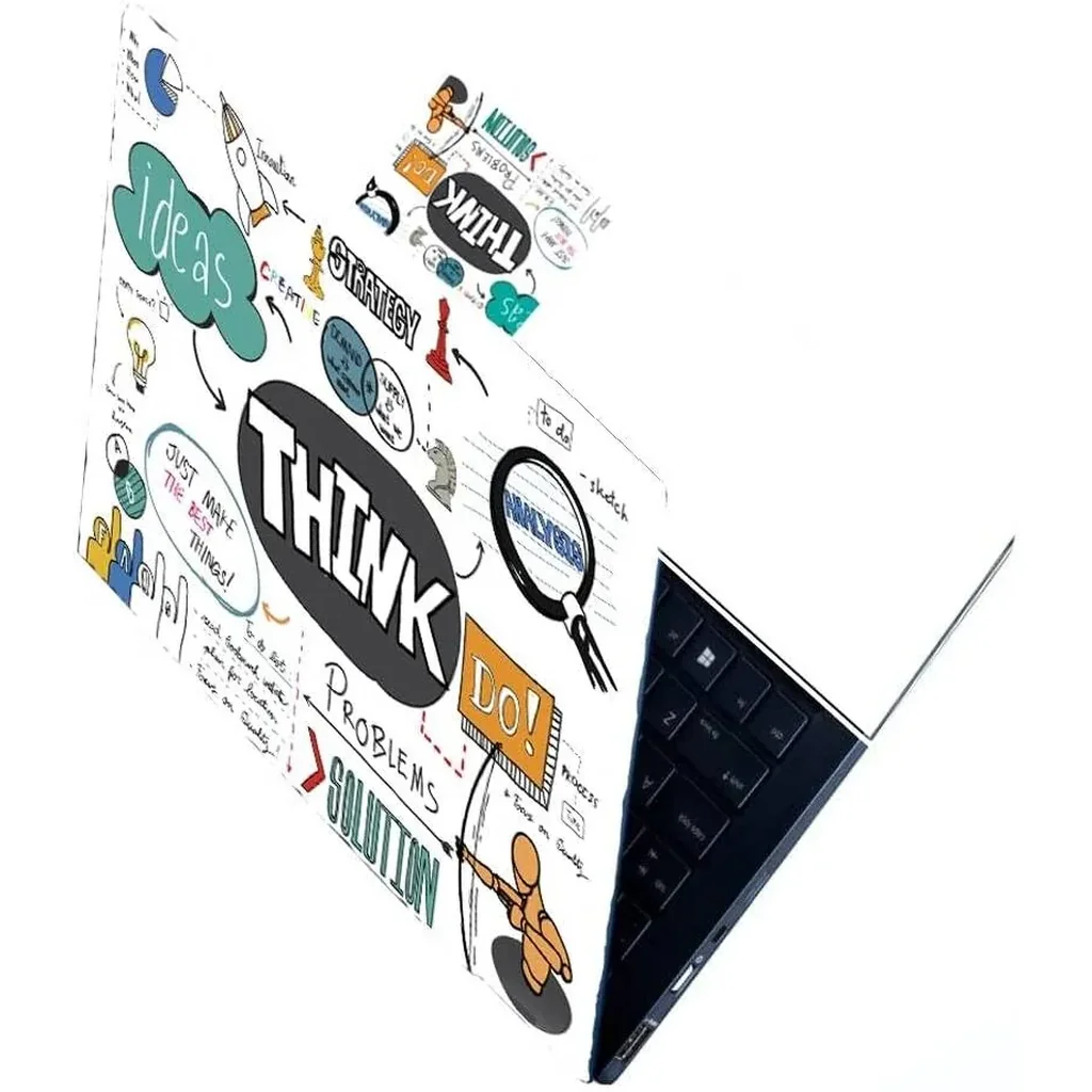 ALAYRA Full Laptop Skin Bubble-Free HD Quality Sticker for Laptops Upto 15.6" Compatible with Apple/Dell/HP/Lenovo/Acer/Asus/Sony (Dustproof, Waterproof, Scratchproof, Reusable)-Think DO FL ANM1 01