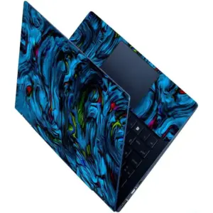 ALAYRA Full Panel Laptop Skins Upto 15.6 inch - No Residue, Bubble Free - Removable HD Quality Printed Vinyl/Sticker/Cover Compatible For Dell-Lenovo-Acer-HP - Abstract Blue Design, Multicolour 01