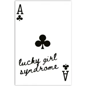 ALAYRA Funky Black And White Lucky Girl Poker Posters, Funny Girly Preppy Ace Playing Card Canvas Wall Art - Trendy Room Prints Painting Wall Decor For Teen Girl Bedroom Dorm 12x16in Unframed 01