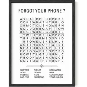 ALAYRA Funny Bathroom Decor and Bathroom Prints - 12 x 16 UNFRAMED (Word Search) 01