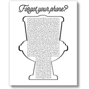 ALAYRA Funny Bathroom Puzzle Wall Art Print (One UNFRAMED 8 x 10) Restroom Powder Room Wash Room Wall Decor Signs Posters (Bathroom Maze Puzzle) 01