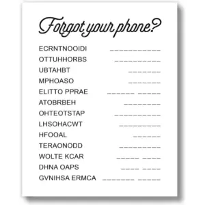 ALAYRA Funny Bathroom Puzzle Wall Art Print (One UNFRAMED 8 x 10) Restroom Powder Room Wash Room Wall Decor Signs Posters (Bathroom Word Scramble) 01