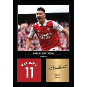 ALAYRA Gabriel Martinelli Signed A4 Printed Photo Picture Display Gift For Arsenal Fans Digitally Reproduced Signature Unframed 01