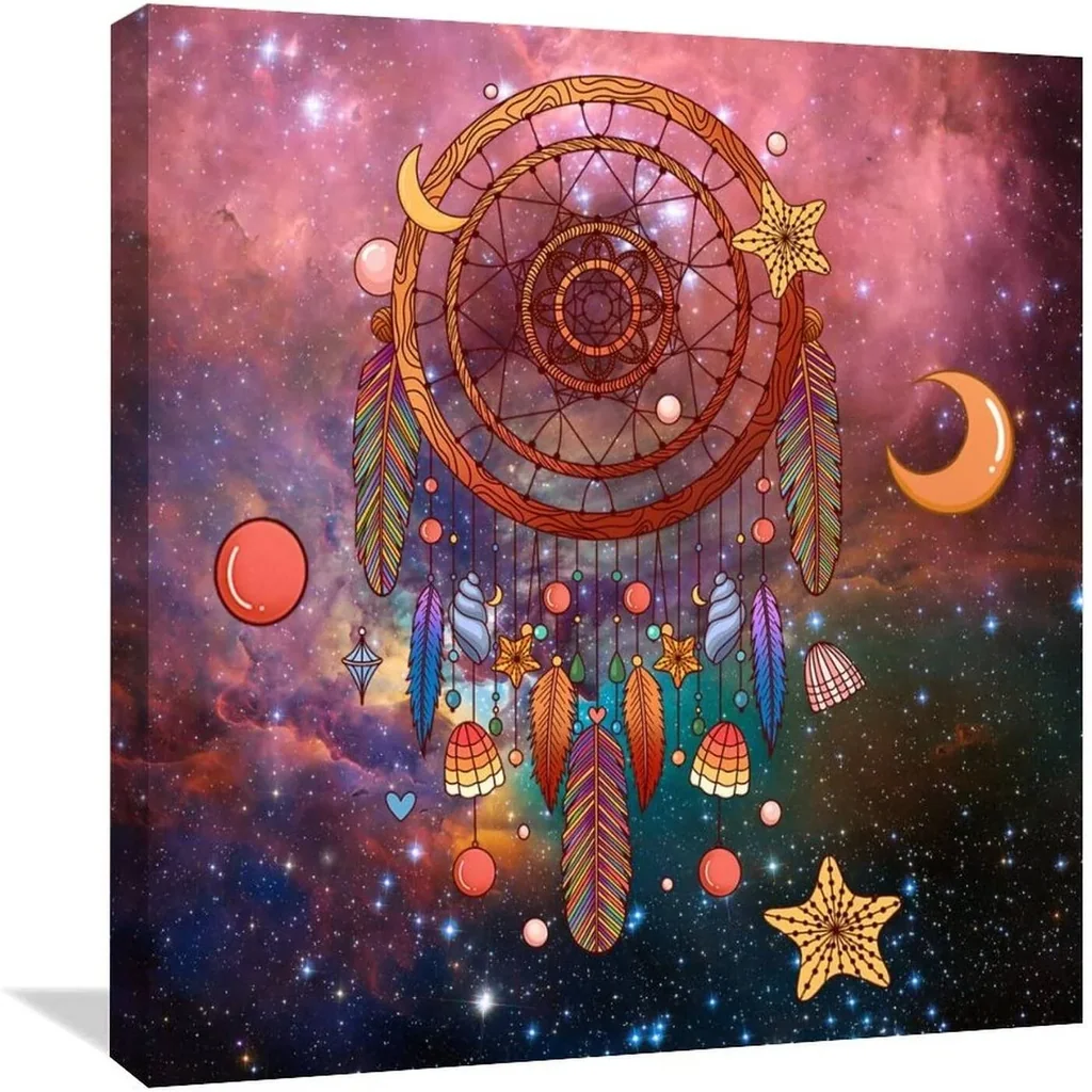 ALAYRA Galaxy Star Canvas Wall Art Vintage Canvas Painting Print Wall Painting Hanging Stretched And Framed Painting Print on Canvas Aesthetic Wall Decor for Kitchen Bathroom Farmhouse 01