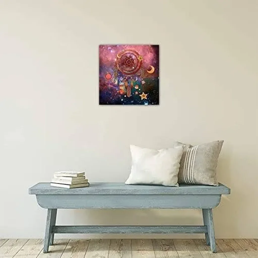 ALAYRA Galaxy Star Canvas Wall Art Vintage Canvas Painting Print Wall Painting Hanging Stretched And Framed Painting Print on Canvas Aesthetic Wall Decor for Kitchen Bathroom Farmhouse 01 - Image 2