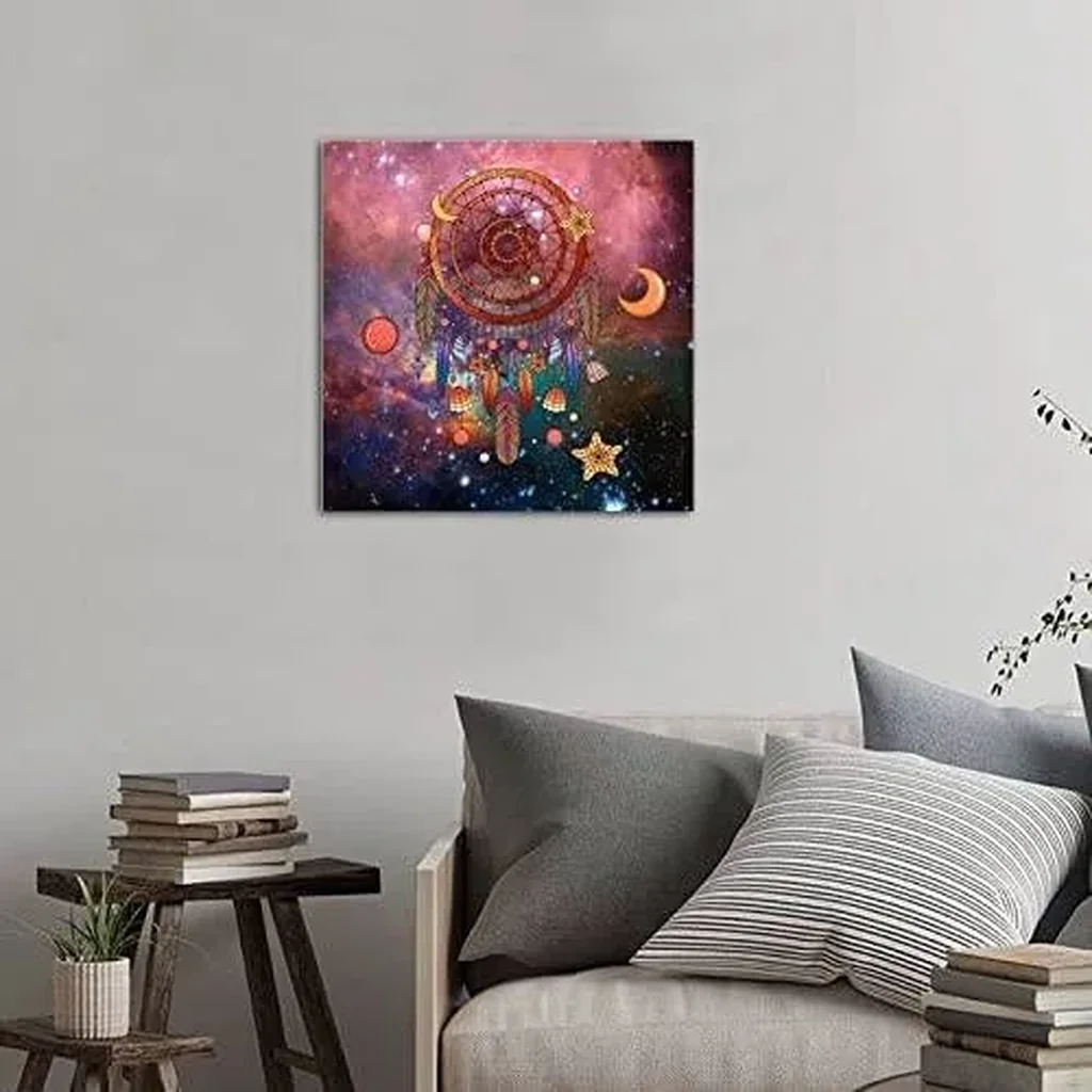 ALAYRA Galaxy Star Canvas Wall Art Vintage Canvas Painting Print Wall Painting Hanging Stretched And Framed Painting Print on Canvas Aesthetic Wall Decor for Kitchen Bathroom Farmhouse 01 - Image 3