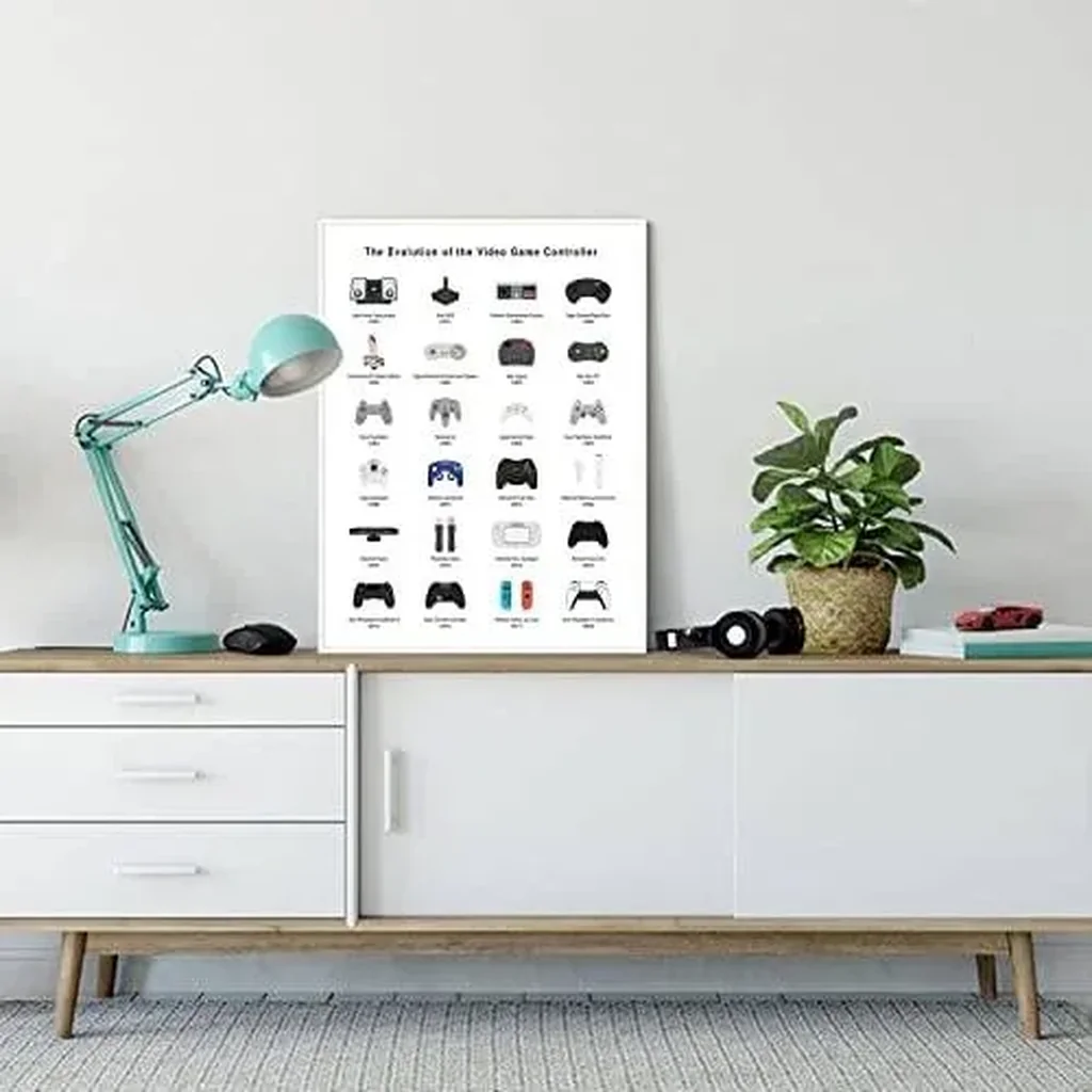 ALAYRA Gaming Posters Gamer Room Decor Retro Video Game Room Decor Gamer Room Decor For Boys, Gaming Room Decor Wall Art Print, Gaming Decor For Boys Room Unframed (Controller, 16x24inch) 01 - Image 4