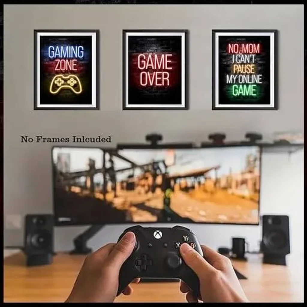 ALAYRA Gaming Posters Canvas Wall Art Decor, Teen Game Room Decor, Gamer Wall Decor - 12"X16" Unframed Set of 3 01 - Image 2