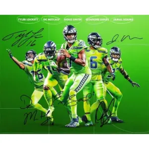 ALAYRA Geno Smith DK Metcalf Tyler Lockett Signed Photo Autograph Print Wall Art Home Decor 01