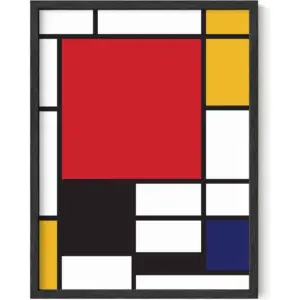 ALAYRA Geometric Wall Art Piet Mondrian Print - Modern Prints Wall Art Geometric Red and Yellow Painting Modern Art Abstract Geometric Art Print Yellow and Blue Art UNFRAMED 12"x16" 01