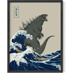ALAYRA Giant Art Poster - Japanese Wall Art Posters for Walls, Japanese Art Posters for Boys Room, King of Monsters Poster, Movie Prints Wall Art, Classic Monsters Posters (UNFRAMED 12x16) 01