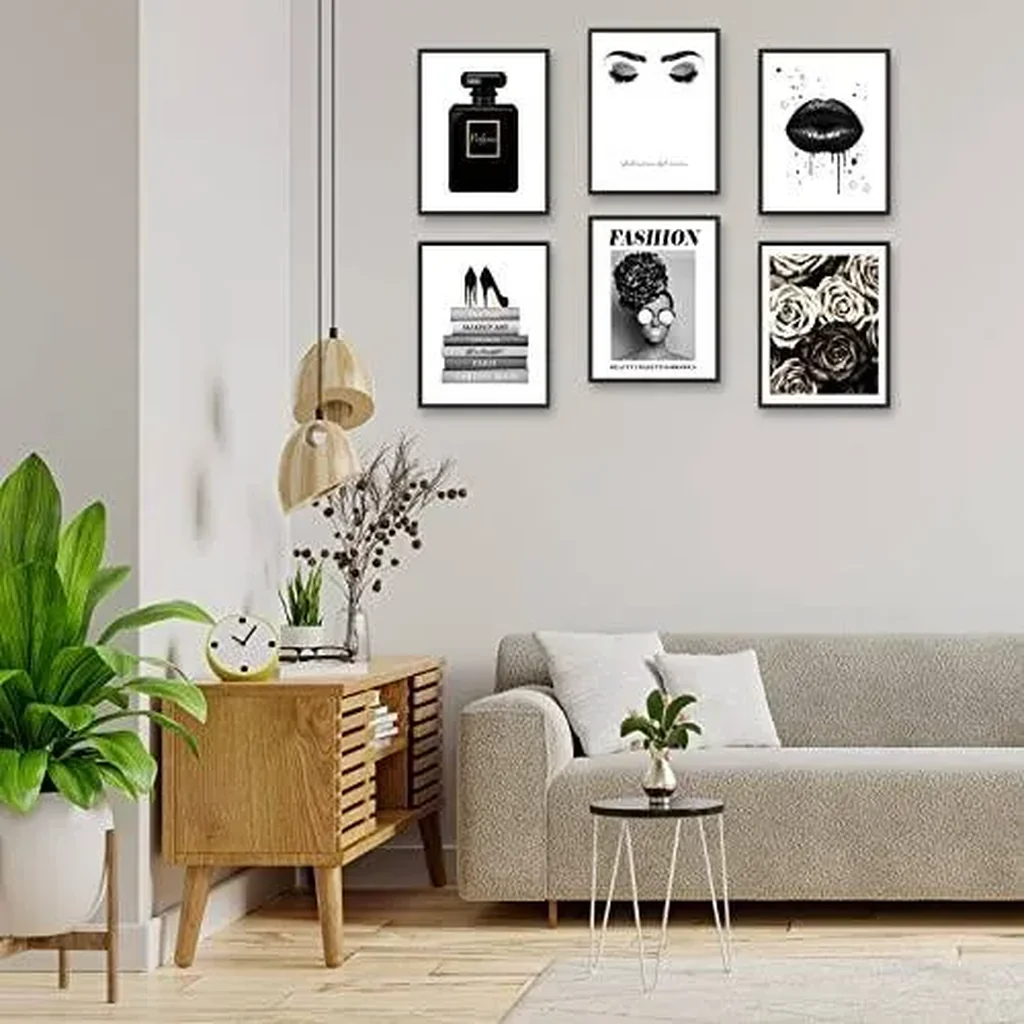ALAYRA Glam Black Gray Fashion Wall Decor Girls Room Decor Wall Art Pints Silver Perfume Book High Heels Flowers Posters Prints Bedroom Office Decor (11"x14" UNFRAMED) 01 - Image 6
